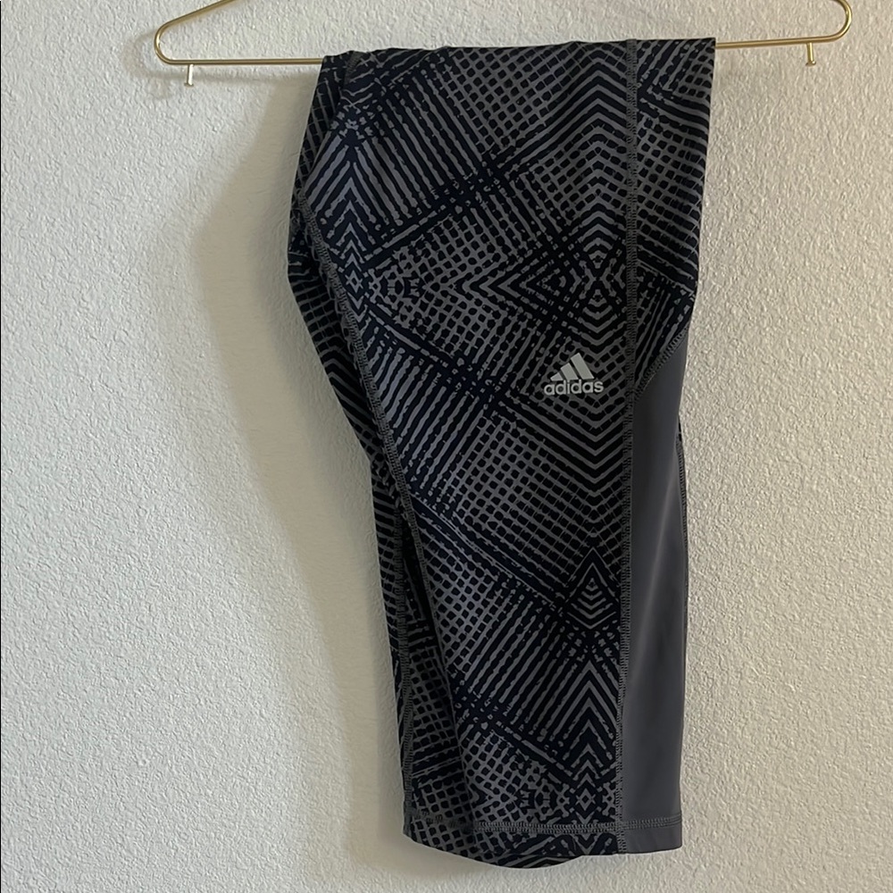 Adidas Ladies Black Patterned Leggings